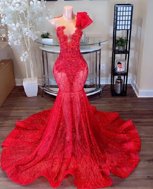 Red Luxury Long Trumpet Evening Formal Dresses for Women 2024 Sparkly Crystal Gillter Skirt Prom Gala Gowns vestidos de festa Red Luxury Long Trumpet Evening Formal Dresses for Women 2024 Sparkly Crystal Gillter Skirt Prom Gala Gowns vestidos de festa