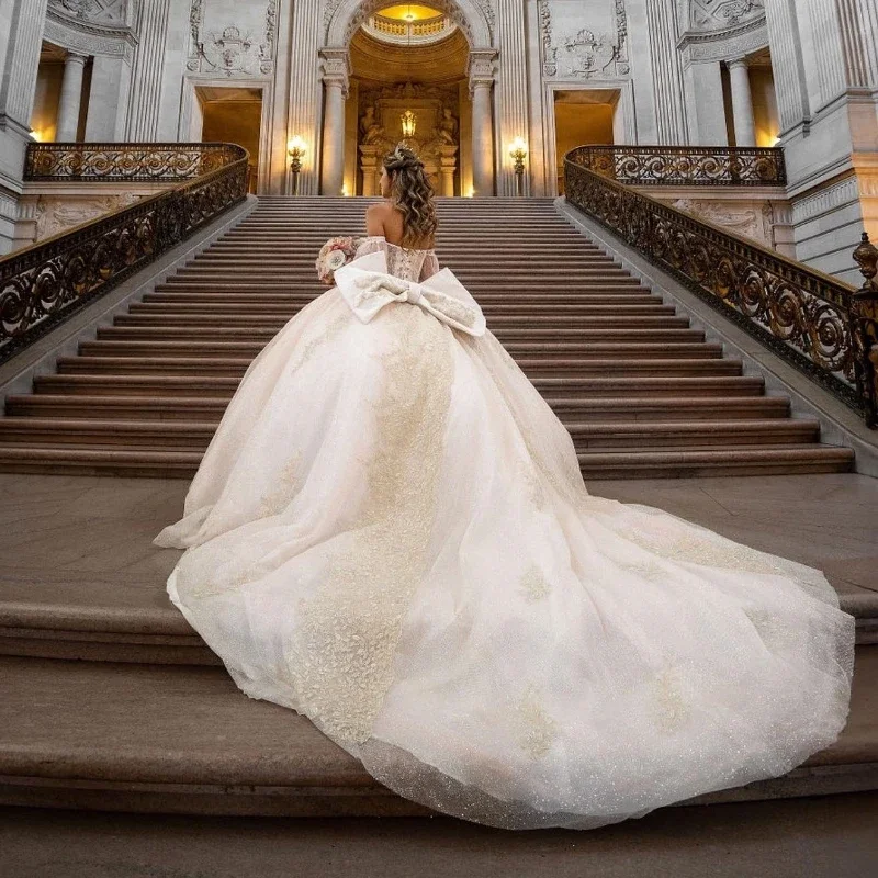 Sexy Sweetheart Tulle Luxury Ball Gown Quinceanera Dresses Long Sleeved Sweet 16 Dress Appliques Back Lace-Up Vestidos De Xv Ano Sexy Sweetheart Tulle Luxury Ball Gown Quinceanera Dresses Long Sleeved Sweet 16 Dress Appliques Back Lace-Up Vestidos De Xv Ano