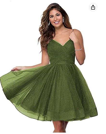 Short V-Neck Tulle Homecoming Dresses Sparkly for Teens Spaghetti Straps Cocktail Dresses c2679 Short V-Neck Tulle Homecoming Dresses Sparkly for Teens Spaghetti Straps Cocktail Dresses c2679