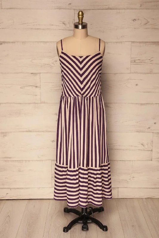Fikhtia | Purple & Pink Striped Dress