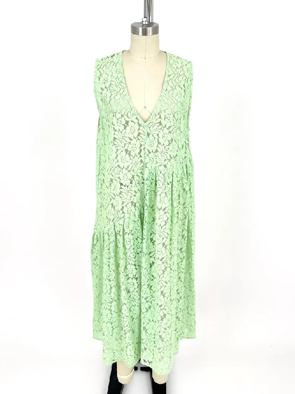 Ali Golden Cotton Lace Dress