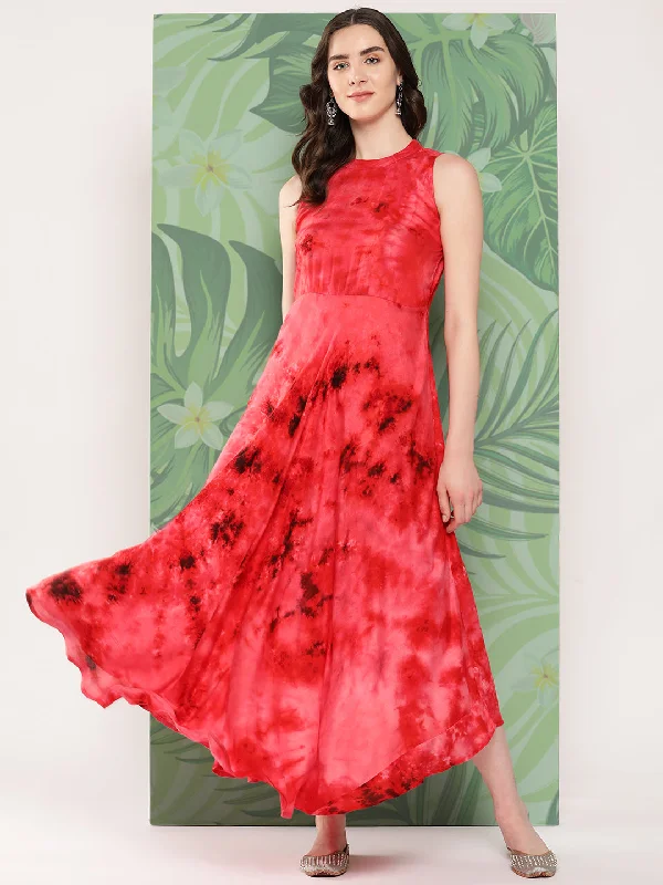 InWeave Women's Red Tie And Die Dress