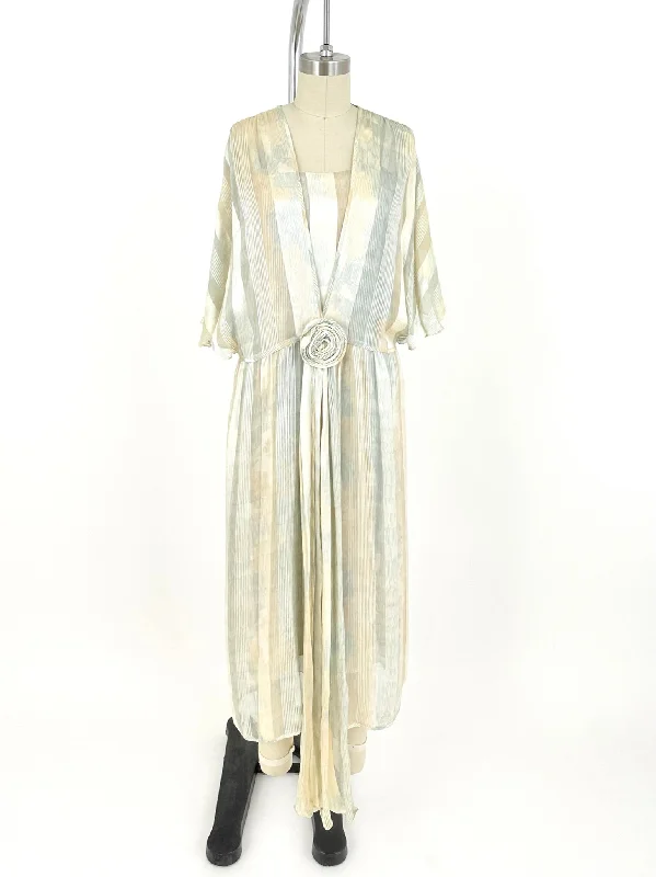 70s Incinoo Silk Printed Dress Set