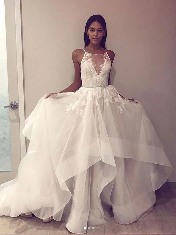 A-line Spaghetti Straps Lace Prom Dresses Tulle Asymmetrical Prom Dress Evening Dress SED323 A-line Spaghetti Straps Lace Prom Dresses Tulle Asymmetrical Prom Dress Evening Dress SED323