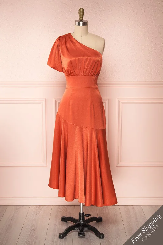Garuda | Orange Satin Dress