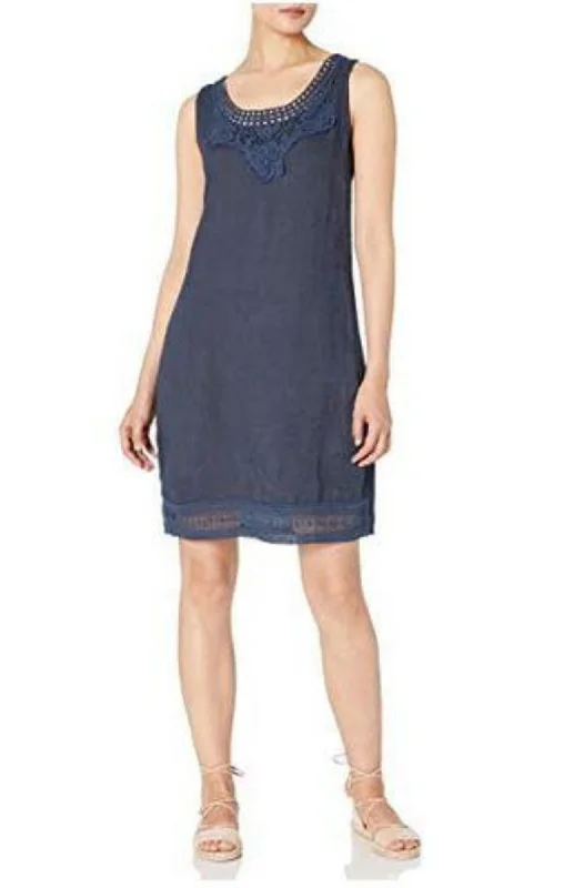 M Made in Italy - Linen Dress With Lace Detail