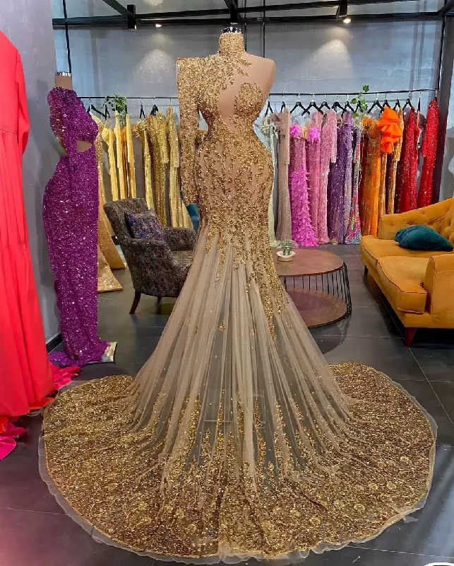 Real Image Mermaid Gold Lace Evening Dresses Sheer Long Sleeeves Plus Size Formal Prom Occasion Gowns Real Image Mermaid Gold Lace Evening Dresses Sheer Long Sleeeves Plus Size Formal Prom Occasion Gowns