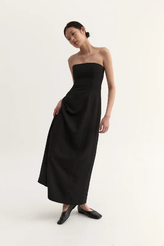 VALERIA COLUMN DRESS - BLACK