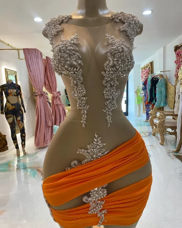 Sexy See Through Prom Dresses For Women Crystal Beading Mermaid Party Gowns Scoop Vestidos De Graduación Sexy See Through Prom Dresses For Women Crystal Beading Mermaid Party Gowns Scoop Vestidos De Graduación