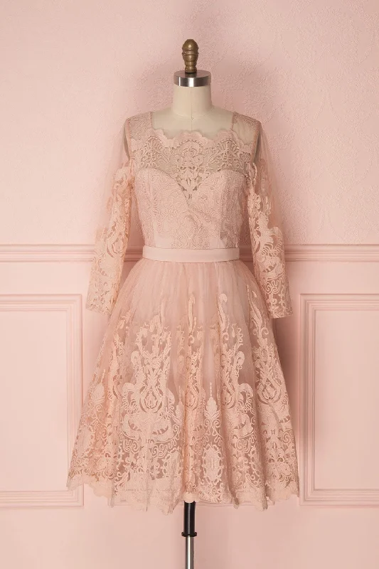 Fodla Blush | Pink Lace Dress