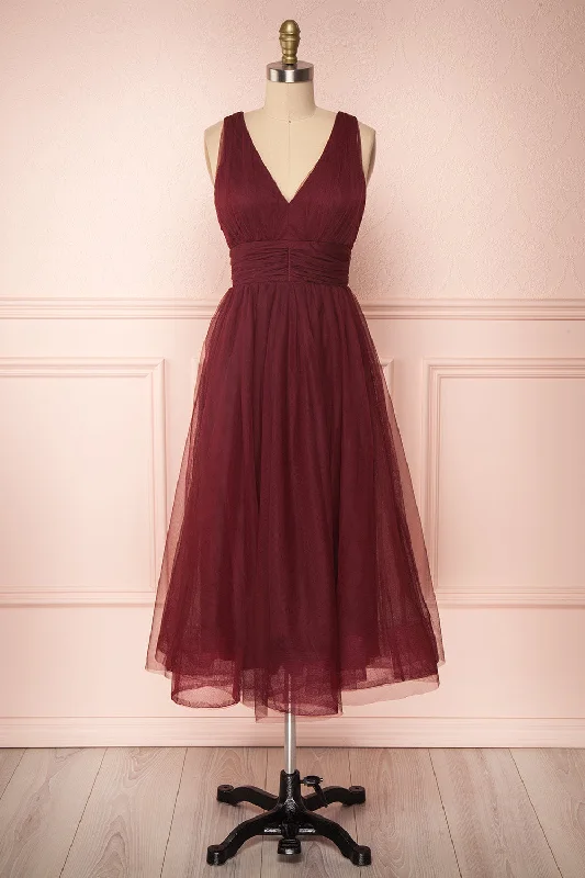 Galynne Bourgogne | Burgundy Tulle Dress