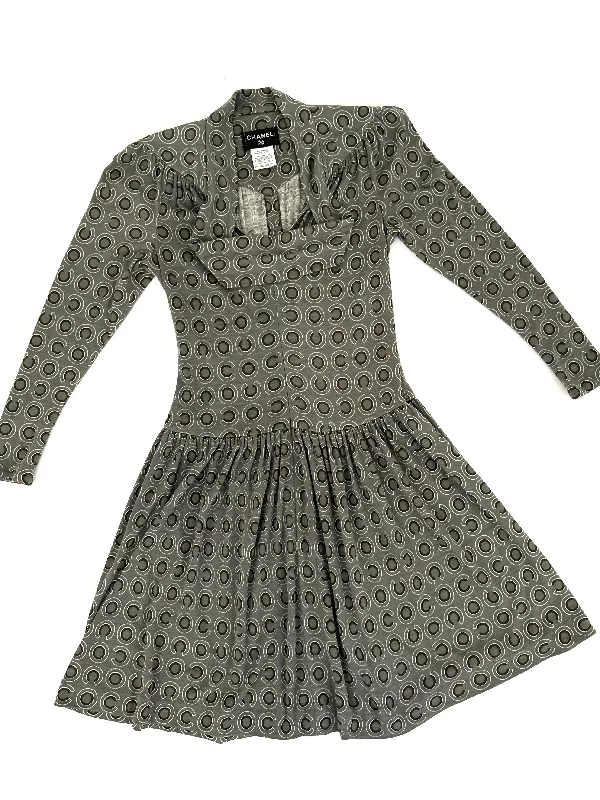 F/W 2001 Chanel Wool Coco Print Dress