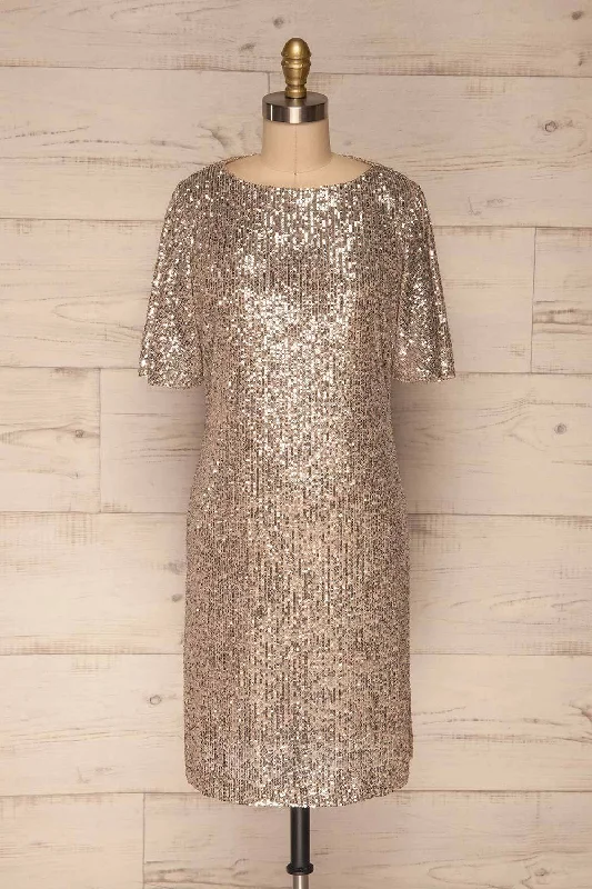 Gamze Argent | Silver Sequin Dress