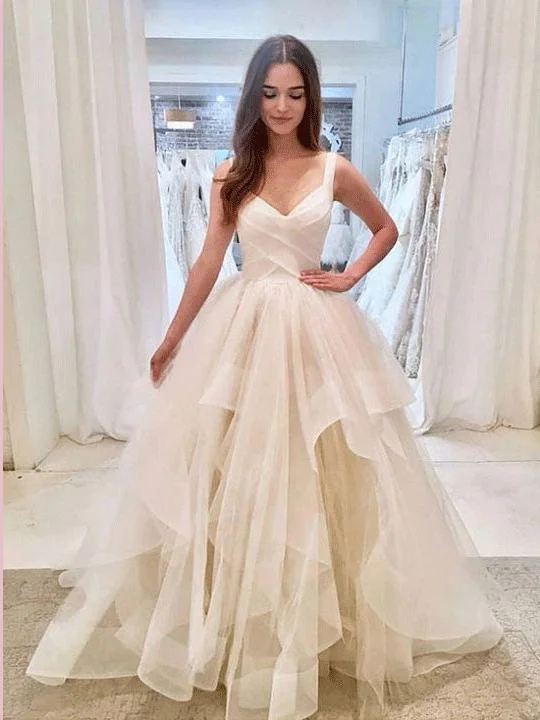 A-line Straps Ivory Prom Dresses Asymmetrical Floor Length Prom Dress Evening Dress SED325 A-line Straps Ivory Prom Dresses Asymmetrical Floor Length Prom Dress Evening Dress SED325