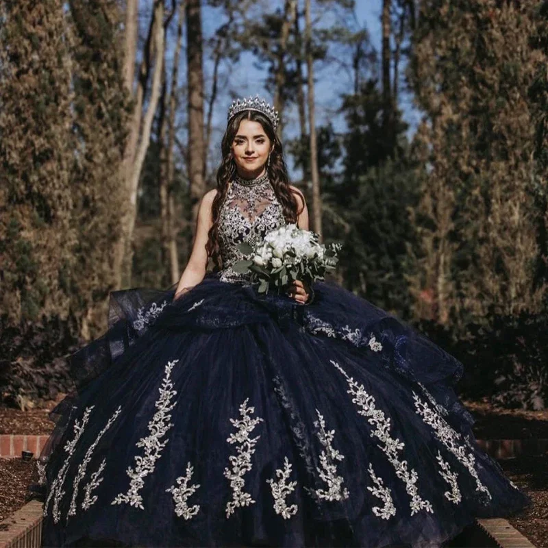 Navy Blue Ball Gown Quinceanera Dresses Formal Prom Graduation Gowns Lace Up Princess Sweet 15 16 Dress Off The Shoulder Navy Blue Ball Gown Quinceanera Dresses Formal Prom Graduation Gowns Lace Up Princess Sweet 15 16 Dress Off The Shoulder
