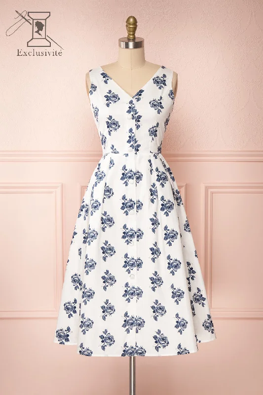 Folium | Floral A-Line Dress