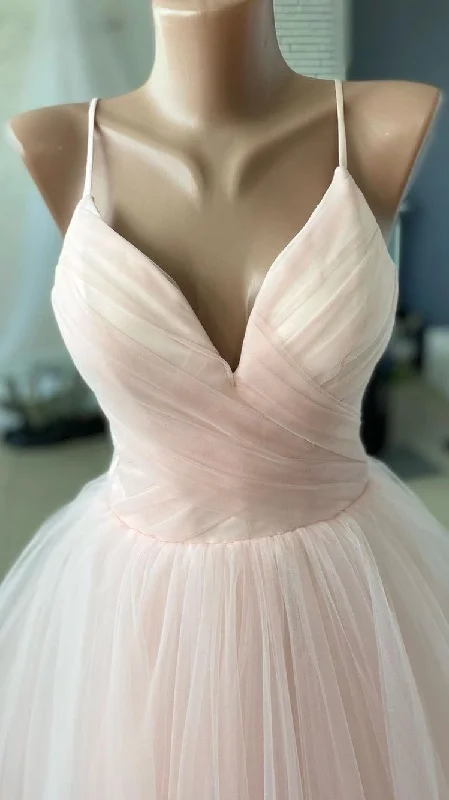 Pink Tulle ball gown prom dresses C1262