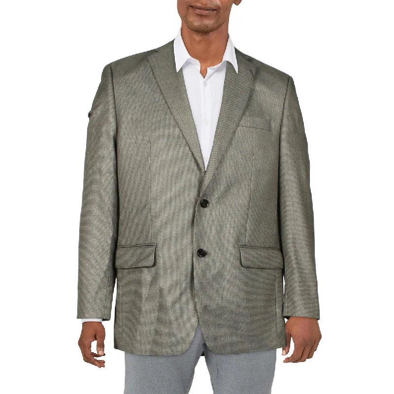 Lauren Ralph Lauren Mens Lexington Woven Pattern Two-Button Blazer