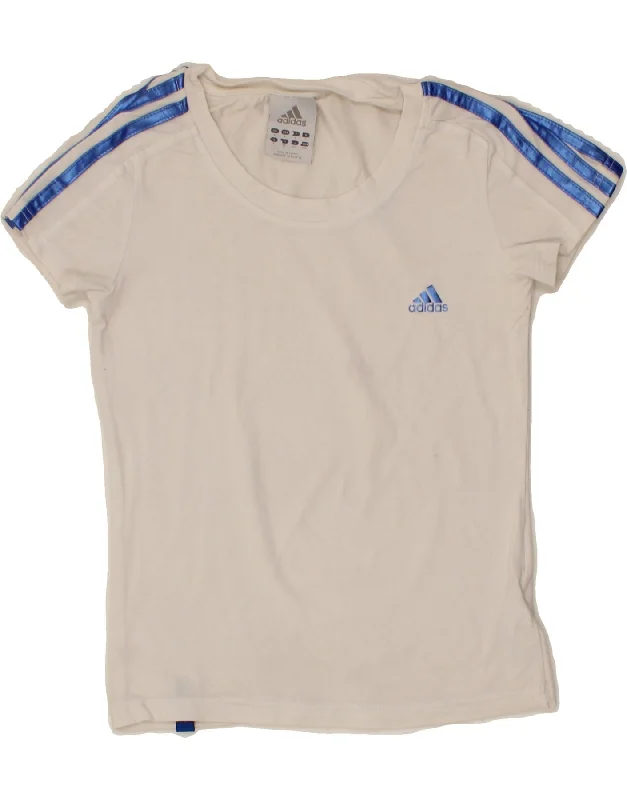 ADIDAS Womens T-Shirt Top UK 8 Small White Cotton Wool Fabric Cashmere Fabric Tweed Fabric ADIDAS Womens T-Shirt Top UK 8 Small White Cotton Wool Fabric Cashmere Fabric Tweed Fabric