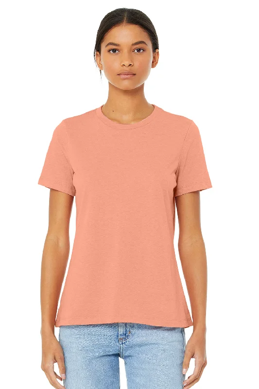 Bella + Canvas Womens Short Sleeve Crewneck T-Shirt - Sunset Orange Zippered Front Buttoned Front Snap Front Bella + Canvas Womens Short Sleeve Crewneck T-Shirt - Sunset Orange Zippered Front Buttoned Front Snap Front
