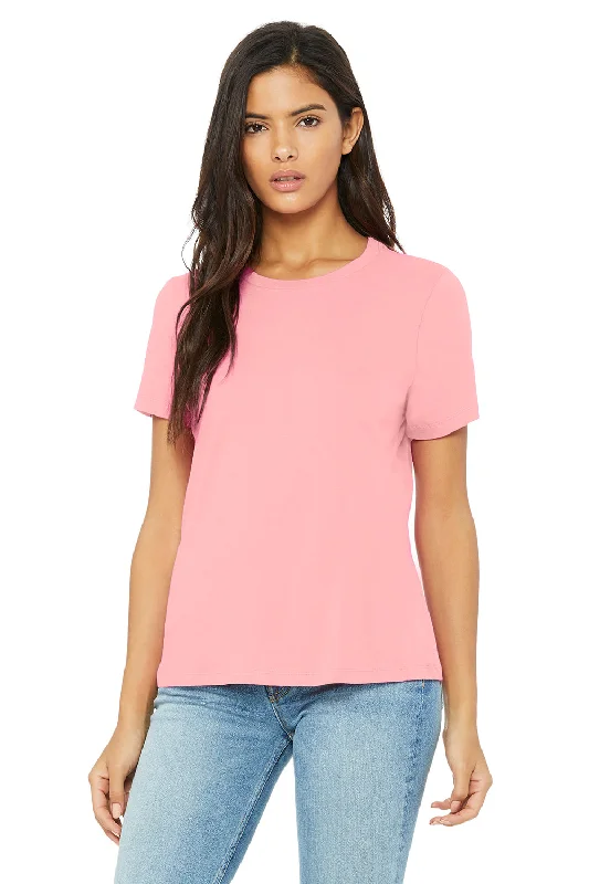 Bella + Canvas Womens Relaxed Jersey Short Sleeve Crewneck T-Shirt - Pink Knit Fabric Woven Fabric Fleece Fabric Bella + Canvas Womens Relaxed Jersey Short Sleeve Crewneck T-Shirt - Pink Knit Fabric Woven Fabric Fleece Fabric