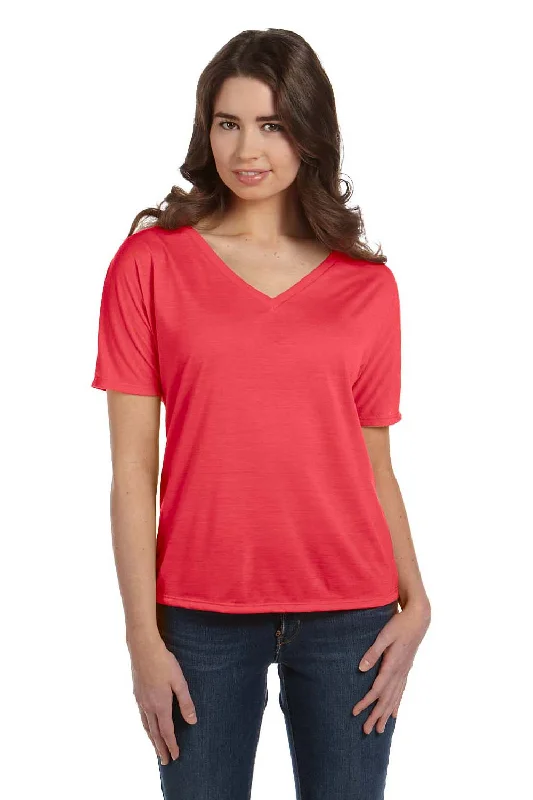 Bella + Canvas Womens Slouchy Short Sleeve V-Neck T-Shirt - Coral Jersey Fabric Tulle Fabric Batik Fabric Bella + Canvas Womens Slouchy Short Sleeve V-Neck T-Shirt - Coral Jersey Fabric Tulle Fabric Batik Fabric