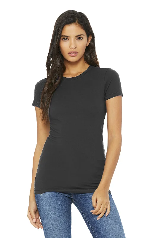 Bella + Canvas Womens The Favorite Short Sleeve Crewneck T-Shirt - Asphalt Grey Solid Color Striped Floral Bella + Canvas Womens The Favorite Short Sleeve Crewneck T-Shirt - Asphalt Grey Solid Color Striped Floral