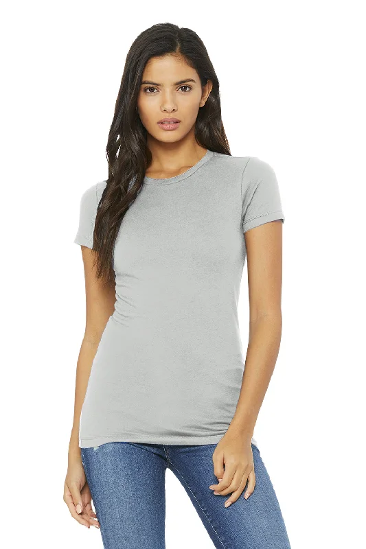 Bella + Canvas Womens The Favorite Short Sleeve Crewneck T-Shirt - Silver Grey Ribbed T-Shirt High Neck Heavyweight Bella + Canvas Womens The Favorite Short Sleeve Crewneck T-Shirt - Silver Grey Ribbed T-Shirt High Neck Heavyweight
