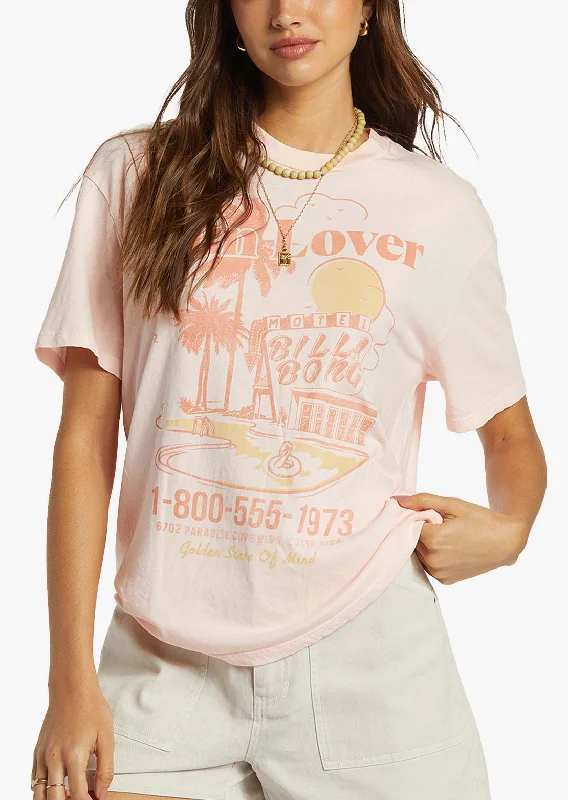 Billabong Women's Golden State T-Shirt Solid Print Embellished