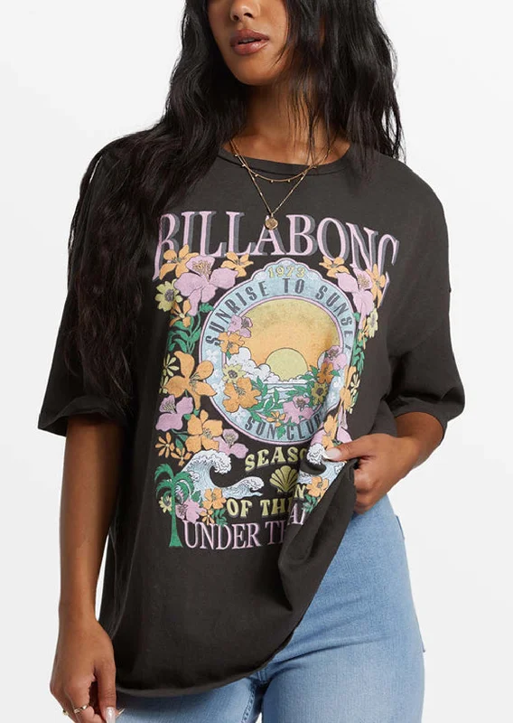 Billabong Women's Under The Palms T-Shirt Spandex Blend Rayon Blend Denim Blend