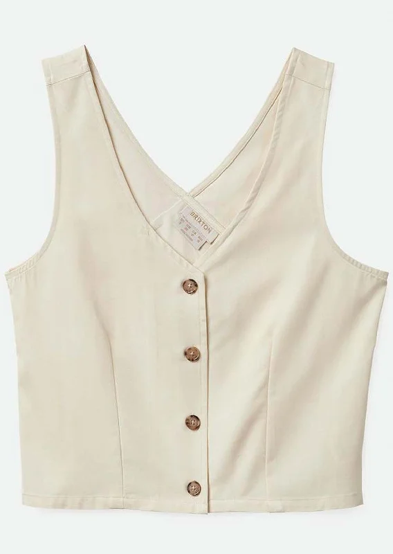 Brixton Women's Polanco Tank T-Shirt Houndstooth Herringbone Solid
