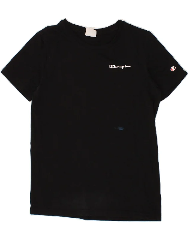 CHAMPION Womens T-Shirt Top UK 12 Large Black Cotton Nylon Fabric Polyester Fabric Spandex Fabric CHAMPION Womens T-Shirt Top UK 12 Large Black Cotton Nylon Fabric Polyester Fabric Spandex Fabric