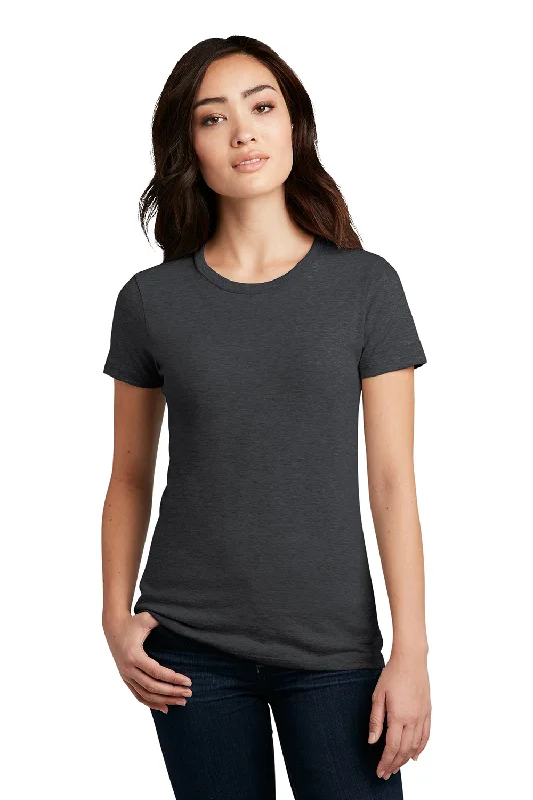 District Womens Perfect Blend Short Sleeve Crewneck T-Shirt - Heather Charcoal Grey Cotton Fabric Linen Fabric Terry Fabric District Womens Perfect Blend Short Sleeve Crewneck T-Shirt - Heather Charcoal Grey Cotton Fabric Linen Fabric Terry Fabric