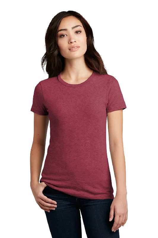 District Womens Perfect Blend Short Sleeve Crewneck T-Shirt - Heather Red Embroidered Appliqued Beaded District Womens Perfect Blend Short Sleeve Crewneck T-Shirt - Heather Red Embroidered Appliqued Beaded