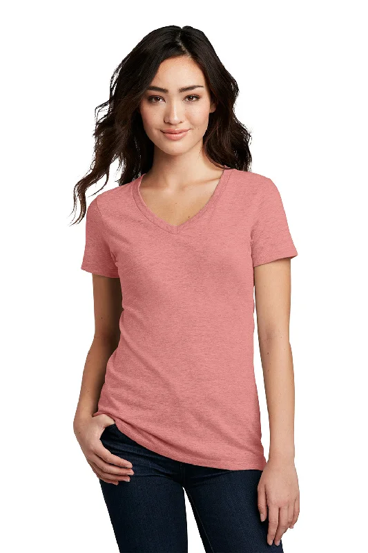 District Womens Perfect Blend Short Sleeve V-Neck T-Shirt - Blush Pink Frost - NEW Front Pockets Side Pockets Patch Pockets District Womens Perfect Blend Short Sleeve V-Neck T-Shirt - Blush Pink Frost - NEW Front Pockets Side Pockets Patch Pockets