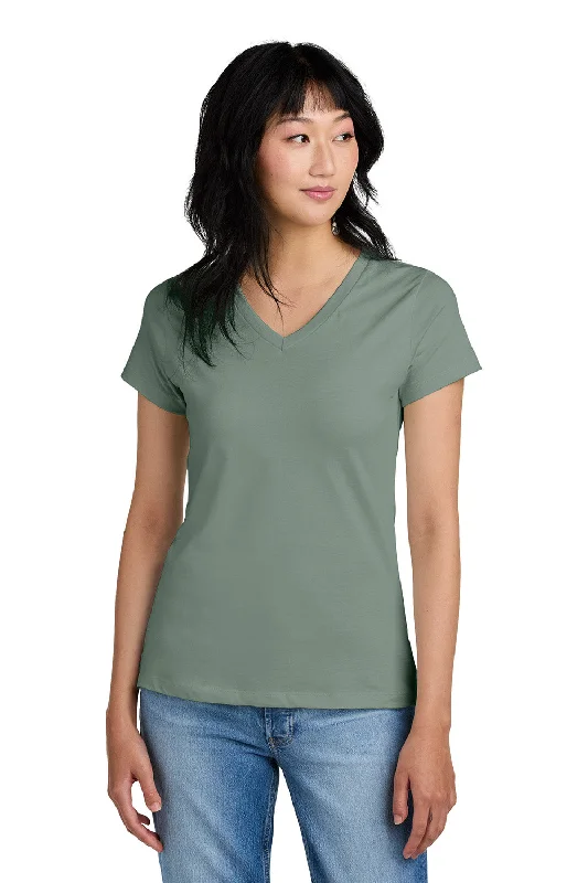 District Womens Perfect Weight Short Sleeve V-Neck T-Shirt - Laurel Green - NEW Cotton Fabric Linen Fabric Terry Fabric District Womens Perfect Weight Short Sleeve V-Neck T-Shirt - Laurel Green - NEW Cotton Fabric Linen Fabric Terry Fabric