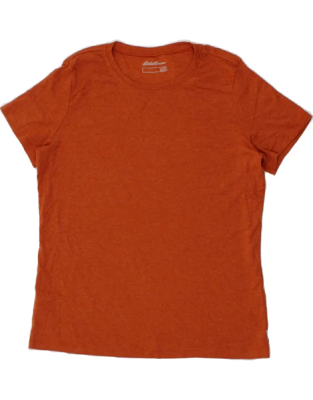 EDDIE BAUER Womens T-Shirt Top UK 20 2XL Brown Cotton Notch Collar Peter Pan Collar Cowl Neck EDDIE BAUER Womens T-Shirt Top UK 20 2XL Brown Cotton Notch Collar Peter Pan Collar Cowl Neck