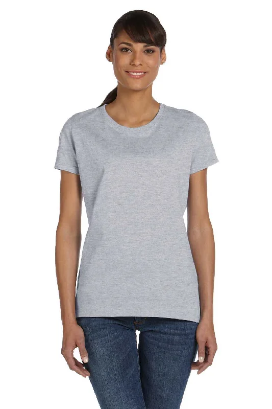 Fruit Of The Loom Womens HD Jersey Short Sleeve Crewneck T-Shirt - Heather Grey Front Pockets Side Pockets Patch Pockets Fruit Of The Loom Womens HD Jersey Short Sleeve Crewneck T-Shirt - Heather Grey Front Pockets Side Pockets Patch Pockets