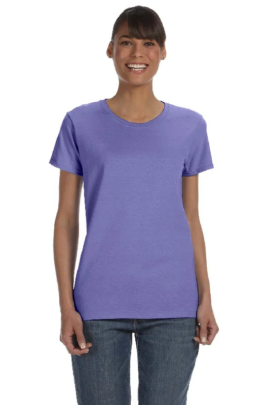 Gildan Womens Short Sleeve Crewneck T-Shirt - Violet Purple Terry Blend Velvet Blend Canvas Blend Gildan Womens Short Sleeve Crewneck T-Shirt - Violet Purple Terry Blend Velvet Blend Canvas Blend