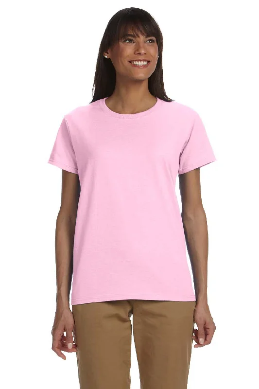 Gildan Womens Ultra Short Sleeve Crewneck T-Shirt - Light Pink Collared T-Shirt Boat Neck A-Line