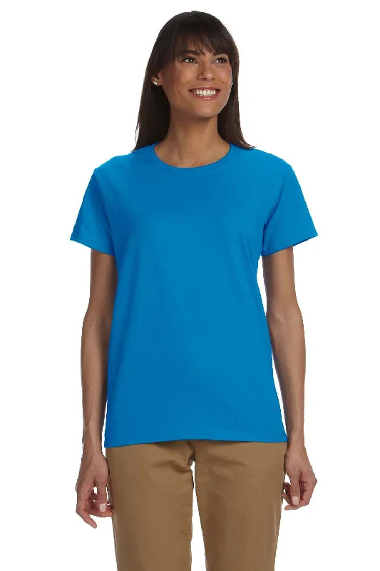 Gildan Womens Ultra Short Sleeve Crewneck T-Shirt - Sapphire Blue Ribbed T-Shirt High Neck Heavyweight Gildan Womens Ultra Short Sleeve Crewneck T-Shirt - Sapphire Blue Ribbed T-Shirt High Neck Heavyweight