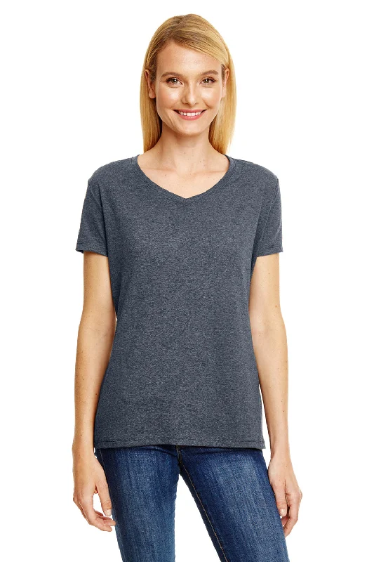 Hanes Womens X-Temp FreshIQ Moisture Wicking Short Sleeve V-Neck T-Shirt - Slate Grey Print Jacquard Patchwork Hanes Womens X-Temp FreshIQ Moisture Wicking Short Sleeve V-Neck T-Shirt - Slate Grey Print Jacquard Patchwork