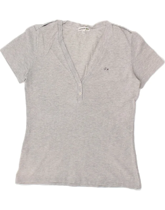 LACOSTE Womens T-Shirt Top Size 36 Small Grey Cotton Spandex Blend Rayon Blend Denim Blend LACOSTE Womens T-Shirt Top Size 36 Small Grey Cotton Spandex Blend Rayon Blend Denim Blend