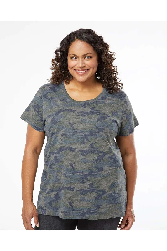 LAT Womens Curvy Collection Fine Jersey Short Sleeve Crewneck T-Shirt - Vintage Camo - NEW Houndstooth Herringbone Solid LAT Womens Curvy Collection Fine Jersey Short Sleeve Crewneck T-Shirt - Vintage Camo - NEW Houndstooth Herringbone Solid
