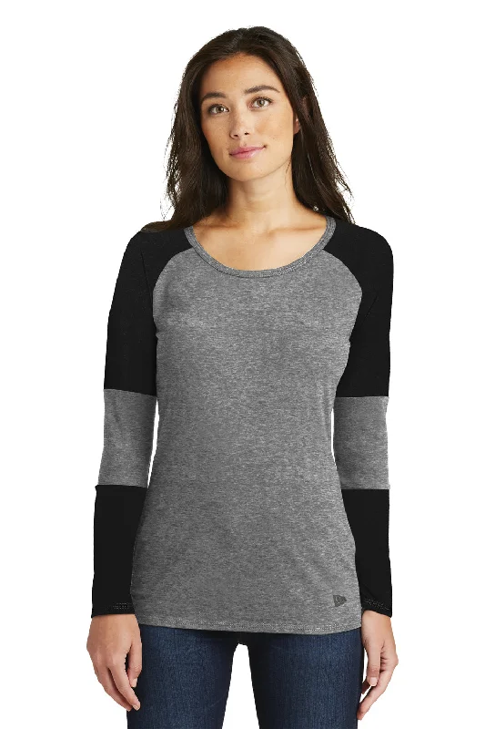 New Era Womens Performance Moisture Wicking Long Sleeve Crewneck T-Shirt - Black/Shadow Grey - Closeout Graphic T-Shirt Round Neck Polyester New Era Womens Performance Moisture Wicking Long Sleeve Crewneck T-Shirt - Black/Shadow Grey - Closeout Graphic T-Shirt Round Neck Polyester