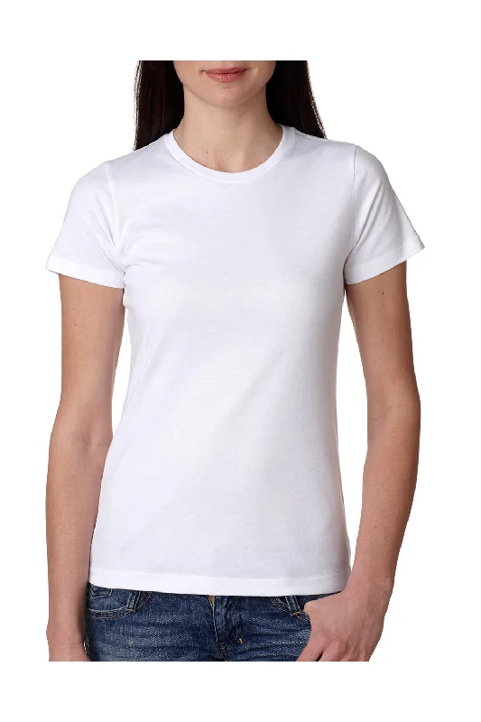 Next Level Womens Boyfriend Fine Jersey Short Sleeve Crewneck T-Shirt - White Thin T-Shirt Open Front Quick Dry Next Level Womens Boyfriend Fine Jersey Short Sleeve Crewneck T-Shirt - White Thin T-Shirt Open Front Quick Dry