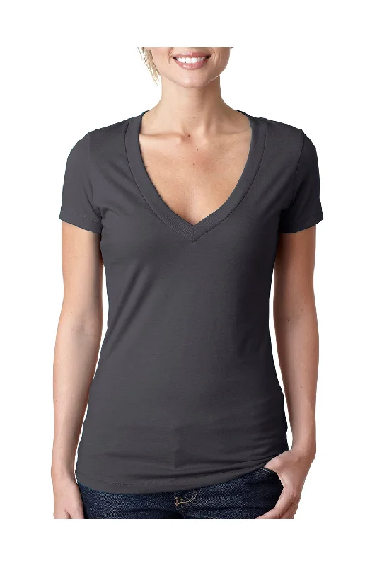 Next Level Womens CVC Jersey Short Sleeve V-Neck T-Shirt - Charcoal Grey - Closeout Machine Wash Dry Clean Hand Wash Next Level Womens CVC Jersey Short Sleeve V-Neck T-Shirt - Charcoal Grey - Closeout Machine Wash Dry Clean Hand Wash