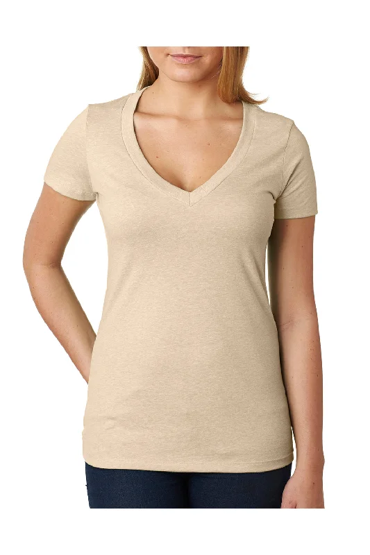 Next Level Womens CVC Jersey Short Sleeve V-Neck T-Shirt - Cream - Closeout Elasticated Padded Insulated Next Level Womens CVC Jersey Short Sleeve V-Neck T-Shirt - Cream - Closeout Elasticated Padded Insulated