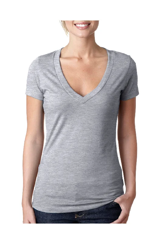 Next Level Womens CVC Jersey Short Sleeve V-Neck T-Shirt - Heather Dark Grey - Closeout Handmade Hand-knitted Hand-woven Next Level Womens CVC Jersey Short Sleeve V-Neck T-Shirt - Heather Dark Grey - Closeout Handmade Hand-knitted Hand-woven