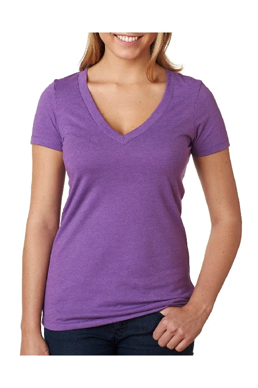Next Level Womens CVC Jersey Short Sleeve V-Neck T-Shirt - Purple Berry - Closeout Layered Multi-layer Single Layer Next Level Womens CVC Jersey Short Sleeve V-Neck T-Shirt - Purple Berry - Closeout Layered Multi-layer Single Layer